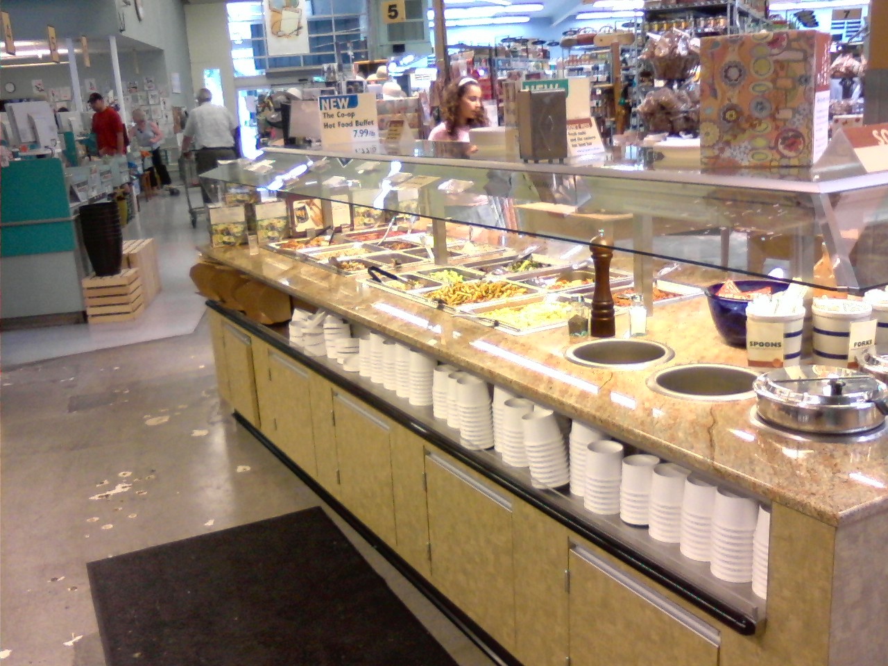The hot-food buffet inside the Davis Food Co-op